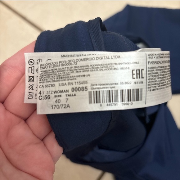 MNG Mango Women’s Navy Dress Pants Size 8 EUR 40 Slim Fit Ankle Work Career - Picture 6 of 10